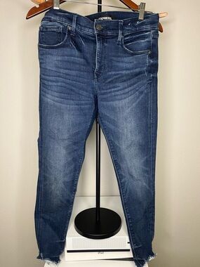 Express dark blue slim straight ankle jeans - Size 6 short & curvy